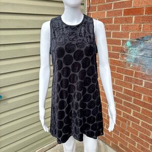 VTG JALATE BLACK VELVET POLKA DOT DRESS SIZE LARGE
